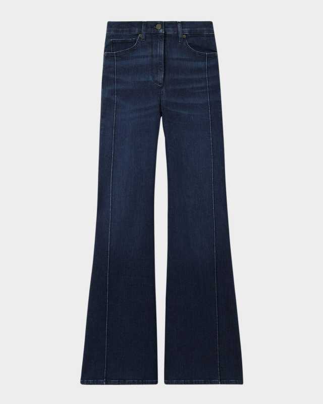 Heather Wide-Leg Stretch Cotton Jeans